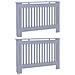 Copertura per radiatori 2 pcs Grigio 112 x 19 x 81.5 cm - Foto miniatura 1