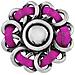 Anello In Argento Sterling 925 Placcato In Pelle, Cucito Con Fiore Fucsia - Foto miniatura 2