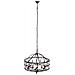 Lampada Da Soffitto Rotonda In Legno E Metallo Nero D63x63x63h Cm - Foto miniatura 1