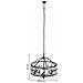 Lampada Da Soffitto Rotonda In Legno E Metallo Nero D63x63x63h Cm - Foto miniatura 3