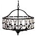 Lampada Da Soffitto Rotonda In Legno E Metallo Nero D63x63x63h Cm - Foto miniatura 4