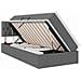 Letto con contenitore e LED Grigio scuro 90 x 190 cm Tessuto - Foto miniatura 1