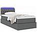 Letto con contenitore e LED Grigio scuro 90 x 190 cm Tessuto - Foto miniatura 3