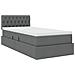 Letto con contenitore e LED Grigio scuro 90 x 190 cm Tessuto - Foto miniatura 6
