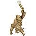 Lampada Da Tavolo Gorilla In Resina Dorata Glam 22,5x16x40 Cm - Foto miniatura 1