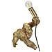 Lampada Da Tavolo Gorilla In Resina Dorata Glam 22,5x16x40 Cm - Foto miniatura 5