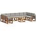 Set di divani da esterno 11 pcs Grigio Naturale e Chiaro - Foto miniatura 3