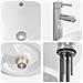 Lavabo da bagno Cromato 44 x 44 x 16 cm Metallo - Foto miniatura 7