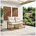 Loveseat da esterno 2 pcs Naturale e Bianco Crema polyrattan - Foto miniatura 2