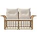 Loveseat da esterno 2 pcs Naturale e Bianco Crema polyrattan - Foto miniatura 4