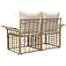 Loveseat da esterno 2 pcs Naturale e Bianco Crema polyrattan - Foto miniatura 6
