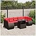 Set Divani da Giardino 8 pz con Cuscini Marrone in Polyrattan - Foto miniatura 2