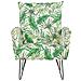 Poltrona A Motivo Floreale Bianco E Verde Ribe - Foto miniatura 3