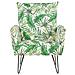 Poltrona A Motivo Floreale Bianco E Verde Ribe - Foto miniatura 7