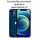 Smart Book Custodia Poket Silicone Flip Cover Case Per Apple Iphone 12 - 12 Pro Blu - Foto miniatura 2