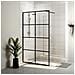 Parete Doccia Walk-in In Vetro Trasparente Esg 140x195cm Nera - Foto miniatura 1