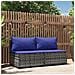 Divani Centrali Da Giardino Con Cuscini 2pz Polyrattan Grigio - Foto miniatura 1