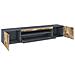 Mobile Porta Tv Salvatore, Credenza Bassa Da Soggiorno A 3 Ante, Base Porta Tv, 100% Made In Italy, Cm 200x40h37, Ardesia E Acero - Foto miniatura 4