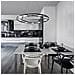 Lampadario A Sospensione Moderno Fad Metallo Nero Acrilico 9 Luci Led 63w - Foto miniatura 2
