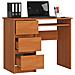 Scrivania per computer A6 sinistro, 3 cassetti, 90x50x77 cm, Colore Ontano - Foto miniatura 2