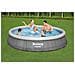 Piscina Con Anello Tonda Autoportante 396x84 Cm Rattan Grigio Fast Set 57376 - Foto miniatura 2