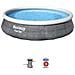 Piscina Con Anello Tonda Autoportante 396x84 Cm Rattan Grigio Fast Set 57376 - Foto miniatura 1