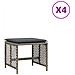 Sgabelli Giardino Con Cuscini 4pz Grigi 41x41x36cm Polyrattan - Foto miniatura 2