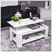 Tavolino Soggiorno Con Rialzo Contenitore Tavolo Salotto Moderno Apribile Bianco - Foto miniatura 5