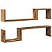 Scaffali Da Parete 2 Pz Legno Antico 100x15x20 Cm Multistrato - Foto miniatura 2