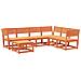 Set Salotto Da Giardino 7 Pz Marrone Cera Legno Massello Pino - Foto miniatura 2