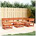 Set Salotto Da Giardino 7 Pz Marrone Cera Legno Massello Pino - Foto miniatura 1