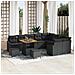 Set divani giardino  con cuscini 12 pezzi beige polyrattan acacia, Divano giardino  2 posti con stoccaggio e cuscini polyrattan nero, Set da pranzo giardino  3 pezzi con cuscini polyrattan acacia - Foto miniatura 2