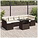 Set Divano Giardino 8 Pezzi con Cuscini Rattan Polyrattan Marrone, Divano Giardino 2 Posti con Spazio di Stoccaggio e Cuscini Rattan Polyrattan Marrone - Foto miniatura 2