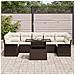 Set Divano Giardino 8 Pezzi con Cuscini Rattan Polyrattan Marrone, Divano Giardino 2 Posti con Spazio di Stoccaggio e Cuscini Rattan Polyrattan Marrone - Foto miniatura 3