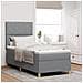 Letto con rete a molle e materasso grigio chiaro 100x200 cm tessuto - Foto miniatura 2