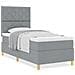 Letto con rete a molle e materasso grigio chiaro 100x200 cm tessuto - Foto miniatura 4