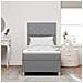 Letto con rete a molle e materasso grigio chiaro 100x200 cm tessuto - Foto miniatura 5