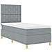 Letto con rete a molle e materasso grigio chiaro 100x200 cm tessuto - Foto miniatura 6