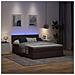 Pouf Letto con Materasso e LED Marrone Scuro 140x190 cm - Foto miniatura 3