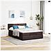 Pouf Letto con Materasso e LED Marrone Scuro 140x190 cm - Foto miniatura 4