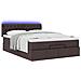 Pouf Letto con Materasso e LED Marrone Scuro 140x190 cm - Foto miniatura 6