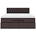 Pouf Letto con Materasso e LED Marrone Scuro 140x190 cm - Foto miniatura 8