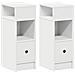 Comodini 2 pz con Cassetto Bianchi 25x31x66 cm - Foto miniatura 1
