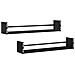 Mensole a muro 2 pcs Legno di rovere nero 80x16x14 cm Legno ingegnerizzato - Foto miniatura 5