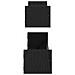 Mensole a muro 2 pcs Legno di rovere nero 80x16x14 cm Legno ingegnerizzato - Foto miniatura 6
