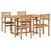Set da Pranzo per Giardino 5 pcs Marrone Legno massello di teak - Foto miniatura 1
