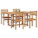 Set da Pranzo per Giardino 5 pcs Marrone Legno massello di teak - Foto miniatura 3