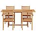 Set da Pranzo per Giardino 5 pcs Marrone Legno massello di teak - Foto miniatura 7