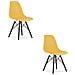 Sedia OSAKA gambe nere senape per soggiorno x2 - Foto miniatura 1