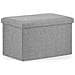 Pouf pieghevole VALORA XL con contenitore - Grigio x 4 - Foto miniatura 2
